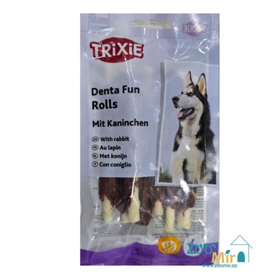 Trixie DentaFun Rolls, лакомство для собак, жевательные палочки для чистки зубов с мясом кролика, 70 гр