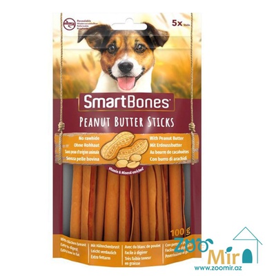 8in1 Smart Bones Peanut Butter Sticks, лакомство для собак, палочки с арахисовым маслом и куриной грудкой, 100 гр