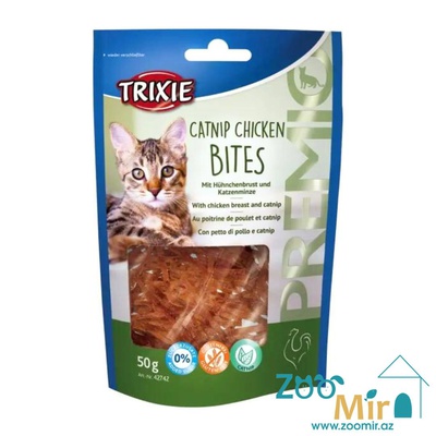 Trixie Premio Catnip Chicken Bites, лакомство с куриной грудной и кошачьей мятой, для кошек, 50 гр