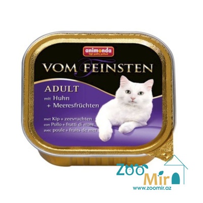 Vom Feinsten Adult, консервы для кошек с курицей и морепродуктами, 100 гр