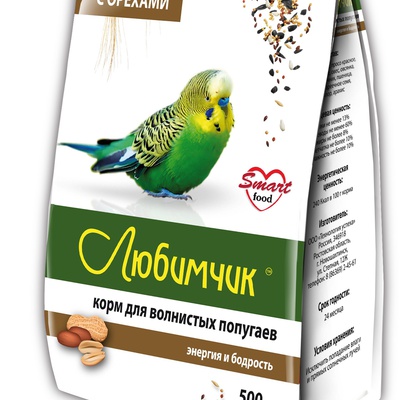 “Любимчик с орехами” для волнистых попугаев, 500 г