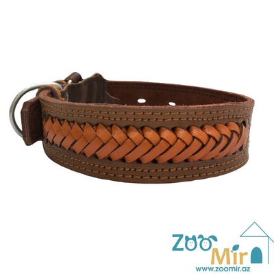 Zoomir, ошейник для средних и крупных собак, 60 см. (цвет: коричневый, коричневая вязка.)
