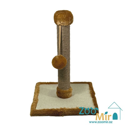 Zoomir, когтеточка с квадратным основанием, для котят и кошек, 42х30х30 см (размер S) (цвет: коричнево-бежевый)