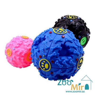 Nunbell, интерактивная игрушка, мяч-диспенсер с пищалкой внутри, для собак всех пород, 10 см (выпускается в разных цветах) (цена за 1 игрушку)
