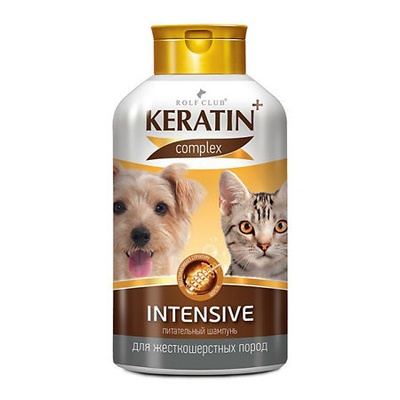 Rolf Club Keratin Intensive - Шампунь питательный для жесткошерстных кошек и собак, 400 мл