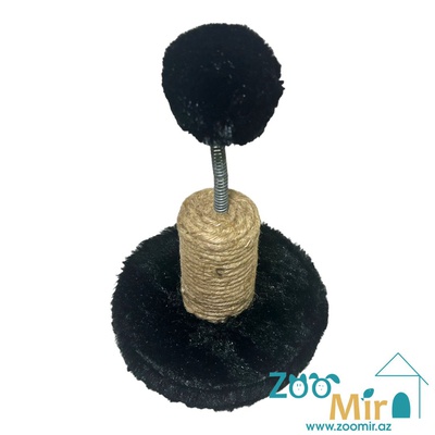 Zoomir, интерактивная игрушка когтеточка с круглым основанием, для котят и кошек, 17х17х26 см (цвет: черный)