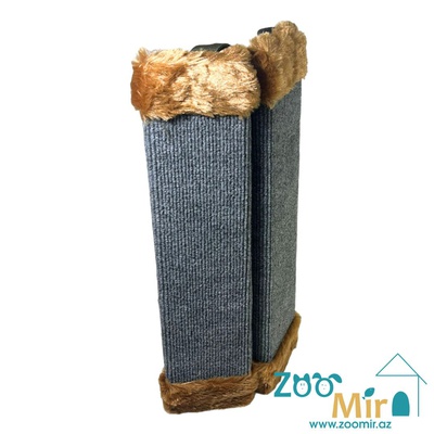 ZooMir, прямоугольная ковровая угловая когтеточка, 46х20х2.5 см (цвет: серый)
