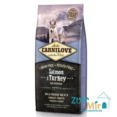 Carnilove, полнорационный беззерновой корм с лососем и индейкой для щенков, на развес (цена за 1 кг)