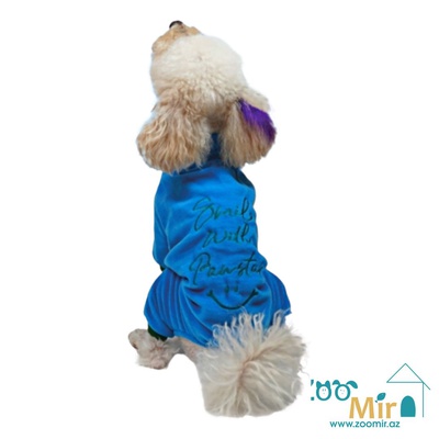 Pawstar Pet Fashion, модель "Blue Smile Rompers", флис комбинезон для собак малых пород, 4,6 - 6,5 кг  (размер L)