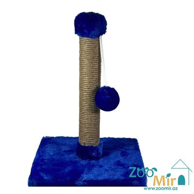Zoomir, когтеточка с квадратным основанием, для котят и кошек, 42х30х30 см (размер S)(цвет: синий)