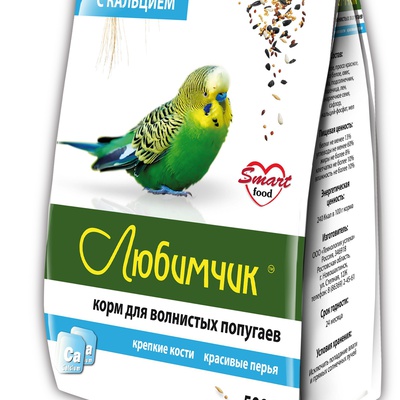 “Любимчик с кальцием” для волнистых попугаев, 500 г