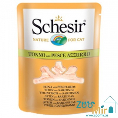Schesir, влажный корм для кошек тунец с сардинами, 70 гр