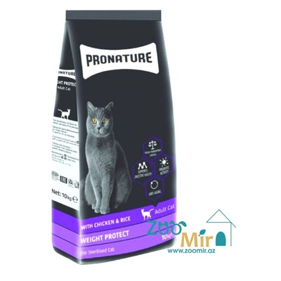 Pronature weight protect, dry food for  sterilized cats  with chicken and rice, 10 kg (price for 1 bag