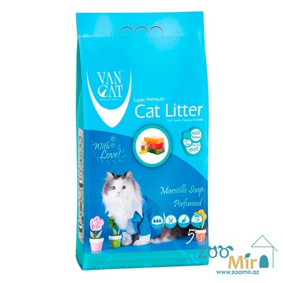 Van Cat Natural, натуральный комкующийся наполнитель с ароматом мыла, для кошек, 5 кг