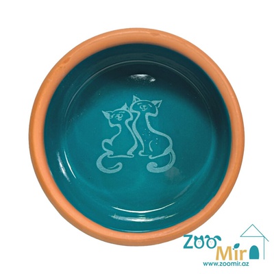 ZooMir, глиняная миска для кошек, 0.45 л (цвет: внутри зеленый)