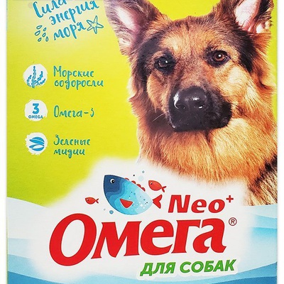 Омега Нео+ для собак Крепкое здоровье с морскими водорослями, (90 таблеток)