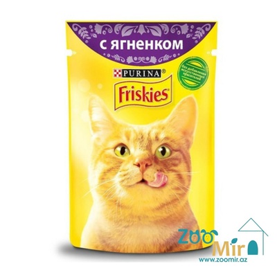 Friskies, влажный корм для кошек с ягненком, 85 гр