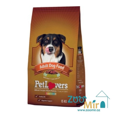 PetLovers, сухой корм для для собак с говядиной, 15 кг (цена за 1 мешок)