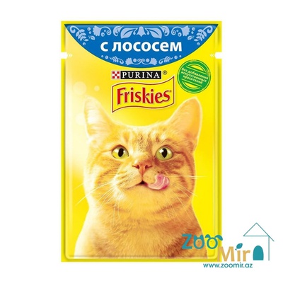 Friskies, влажный корм для кошек с лососем, 85 гр