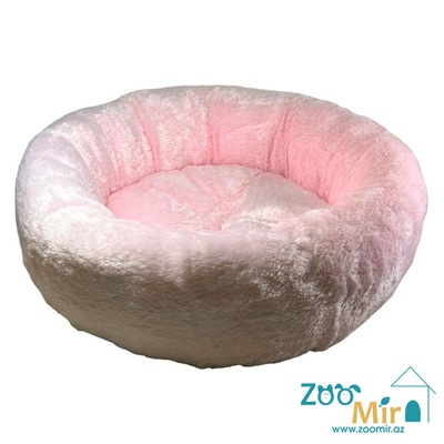 ZooMir, модель лежак "Меховая плюшка" для мелких пород собак и кошек, 55х55х17 см (цвет: розовый)