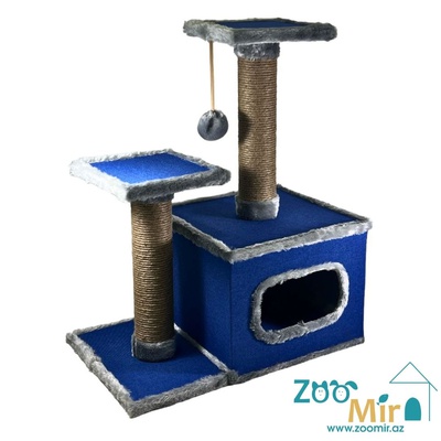 Zoomir "Cat Home", домик с двойной когтеточкой, для котят и кошек, 58х37х72 см