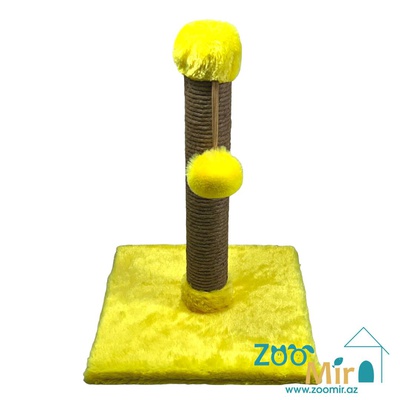 Zoomir "Yellow Lemon" , когтеточка с квадратным основанием, для котят и кошек, 42х30х30 см (размер S)