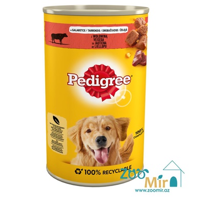 Pedigree, консервы для взрослых собак с говядиной в желе, 400 гр.
