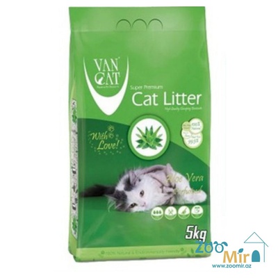 Van Cat Natural, натуральный комкующийся наполнитель с ароматом алое вера, для кошек, 5 кг