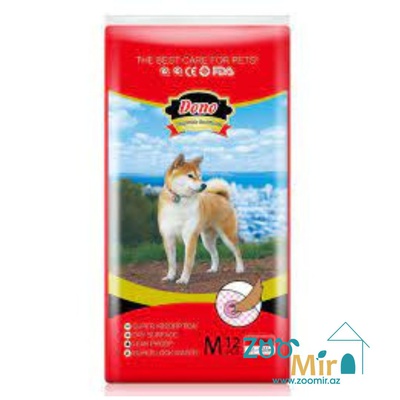 DONO Pet Diapers, одноразовые впитывающие подгузники для собак и кошек, размер M, в упаковке 12 шт (вес 5-8 кг) (цена за упаковку)