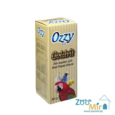 Ozzy, жидкие мульти витамины для всех декоративных видов птиц, 30 мл
