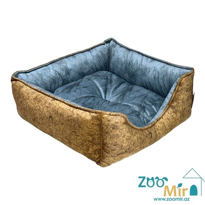 ZooMir, лежак для мелких пород собак и кошек, 42x42x16 см (размер M) (цвет: кофейно-серый)