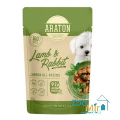 ARATON Junior Dog All Breeds with Lamb and Rabbit, влажный корм для щенков с ягненком и кроликом, 85 gr
