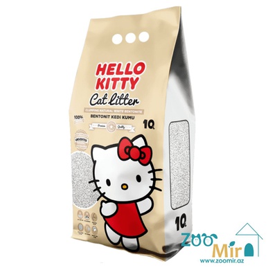 Hello Kitty Cat Litter, натуральный комкующийся наполнитель натурал, для кошек, 10 л