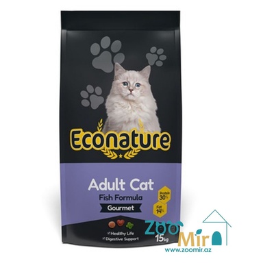 Econature Adult Cat Fish Formula, dry food for adult cats with fish,15 kg (price for 1 bag)