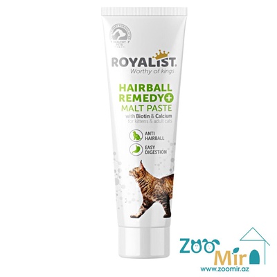Royalist Hairball Remedy Malt Paste, паста для выведения шерсти, для котят и кошек , 100 мл
