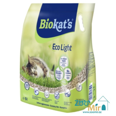 Gim Biokat's Eco Light, натуральный комкующийся наполнитель из экологически чистых соевых бобов и натуральных растительных волокон, 5 литров