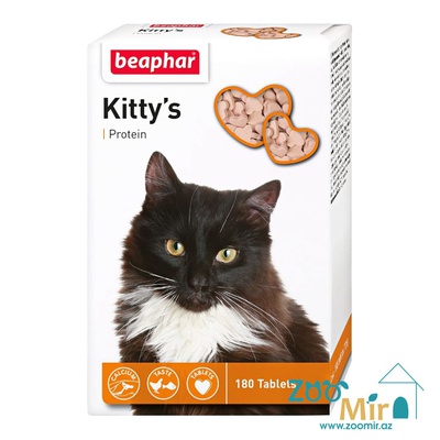 Beaphar Kitty's Protein, витамины для нормализации обмена веществ и поддержания здоровья у кошек и котят старше 6 недель, 75 таб. (цена за 1 упаковку)