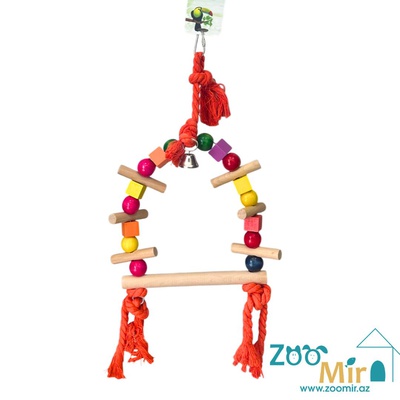 Игрушка для птиц "Качели из бус", для волнистых, средних и крупных попугаев, 35 х 22 см