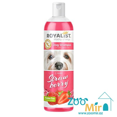 Royalist, декоративный шампунь, питает и восстанавливает кожу и шерсть, придавая им блеск и здоровое сияние, с ароматом клубники, для собак, 400 мл