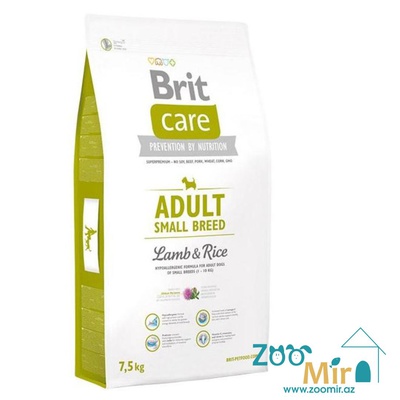 Brit Care Adult Small Breed Lamb & Rice, гипоаллергенный сухой корм для взрослых собак малых пород, 7,5 кг (цена за 1 кг)
