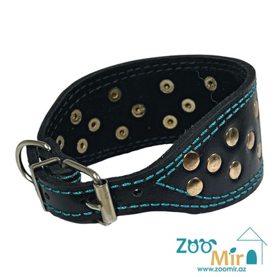 ZooMir, ошейник из кожзаменителя, для собак малых и средних пород, 29 - 34 см х 50 мм (цвет: черный)