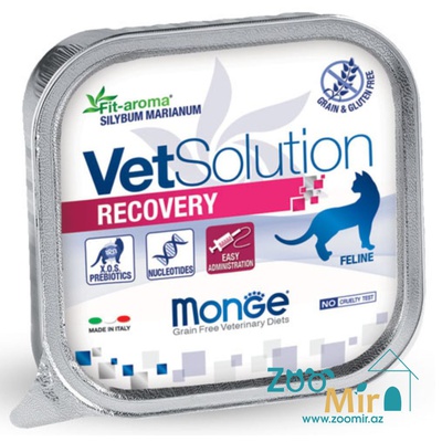 Monge VetSolution Recovery, влажный диетический корм для кошек при восстановлении питания в период выздоровления, 100 гр