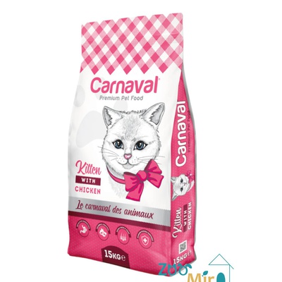 Carnaval Kitten, сухой корм для котят с курицей, 15 кг (цена за 1 мешок)