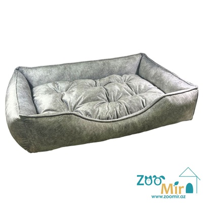 ZooMir, лежак для средних и крупных пород собак, 105x75x20 см (цвет: серый мрамор)