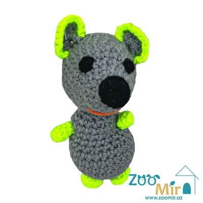 ZooMir, игрушка вязанная в форме мышки, для собак мелких пород, котят и кошек, 15 см (цена за 1 игрушку)
