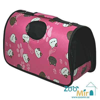 Сумка-переноска для мелких пород собак и кошек, 44х27х20 см (Размер М, цвет: розовый)