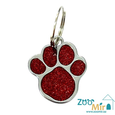 Accsesirjos de Mascotas, кулон в форме лапки для адреса, 3 см (цвет: красный)