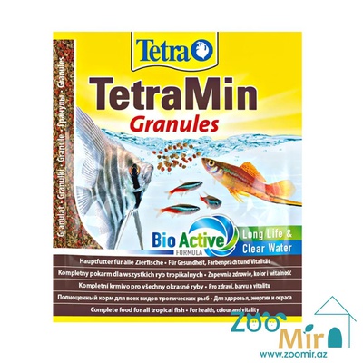 TetraMin Granules Bio Active Formula, сбалансированный основной корм для пресноводных декоративных рыб, гранулы, 15 гр.