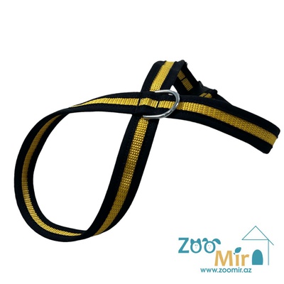 ZooMir, шлейка "Восьмерка", подходит для собак с обхват грудной клетки 50-59 см и имеет ширину 28 мм (цвет: черно-желтый)