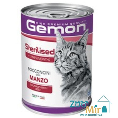 Gemon, консервы для стерилизованных кошек с говядиной, 415 гр
